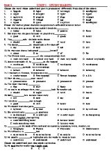 Bài tập Tiếng Anh Lớp 8 - Unit 5 Study habits